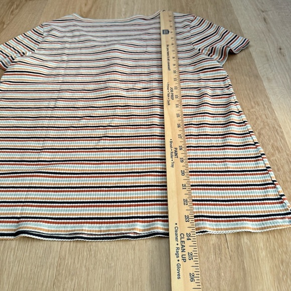 American Eagle Quarter Button Down Striped Short Sleeve Shirt size Large - Picture 3 of 6